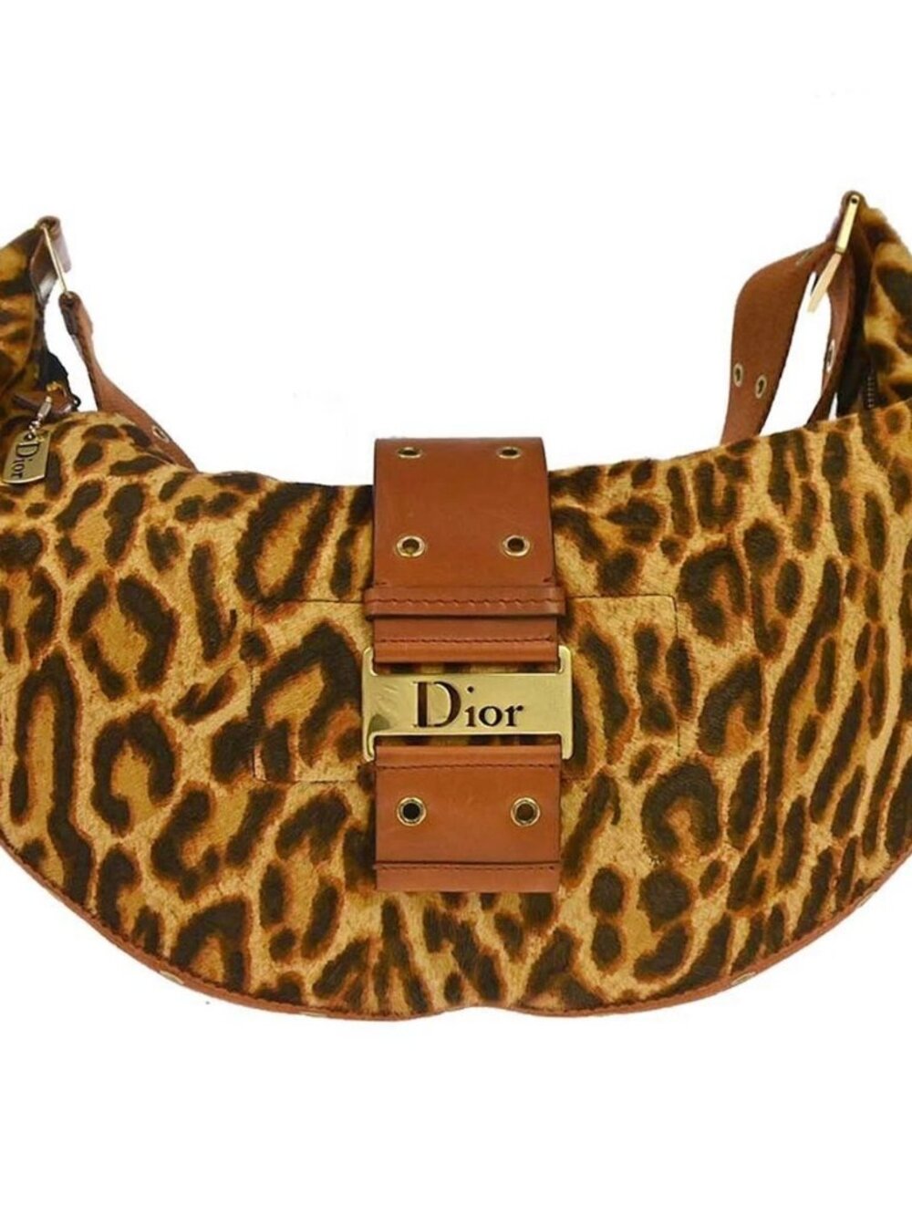 Christian Dior Pony Hair Street Chic Leopard Shoulder Bag 03BM-0094 179345